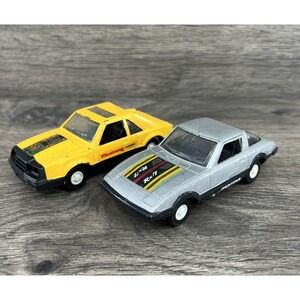 Vintage Tootsietoy Mustang Cobra Mazda RX 7 Toy Cars Set of 2 Die‎ Cast US Made